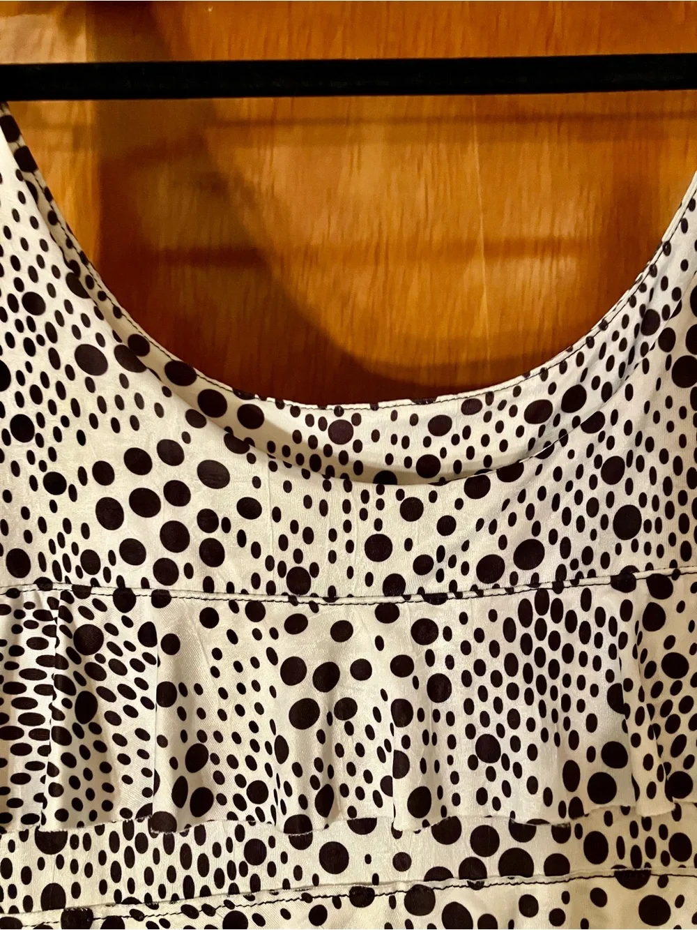 Sleeveless Black & White Polka Dot Mini Dress - Picture 4 of 6